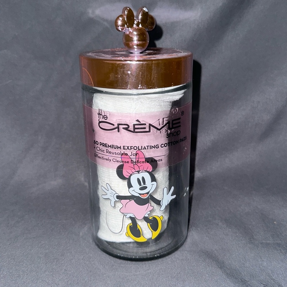 The Creme Shop x Disney Minnie Mouse Glass Jar Cotton Pads Limited Edition